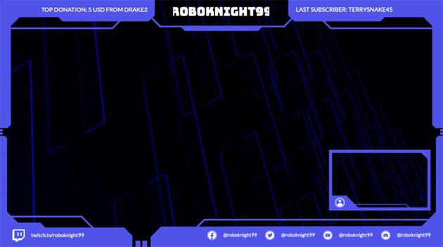 Twitch Overlay Border Template with a High-Tech Style